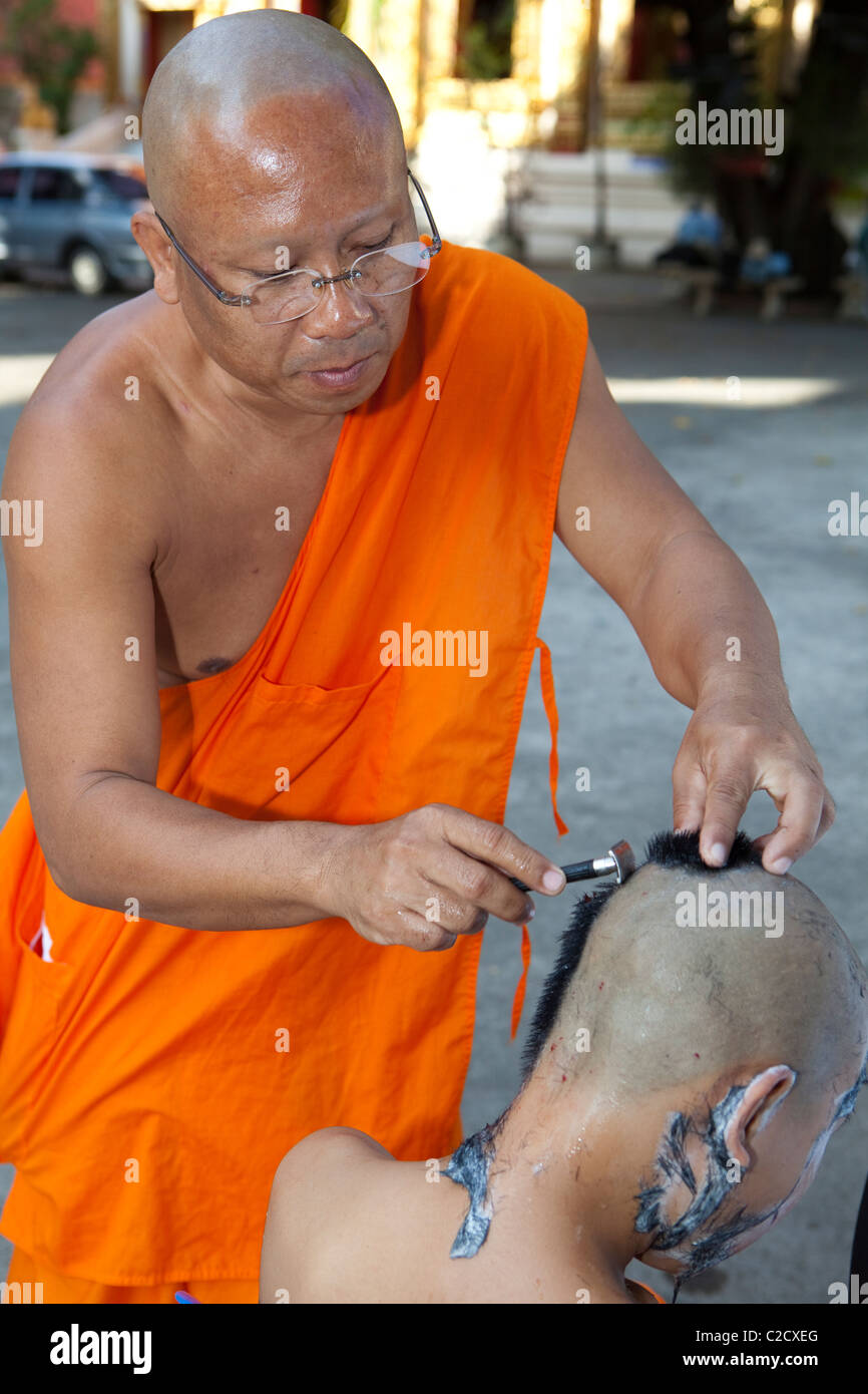 The little monk saving hair , It`s follow Buddha`s teaching. Specially ...