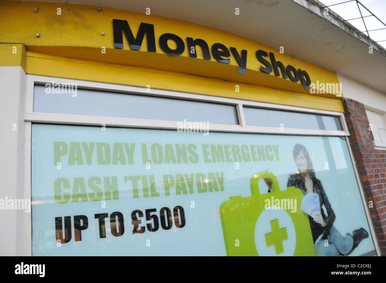 The Money Shop Payday Loans cheques cashed interest rates Loan Sharks Poor area £500 Stock Photo