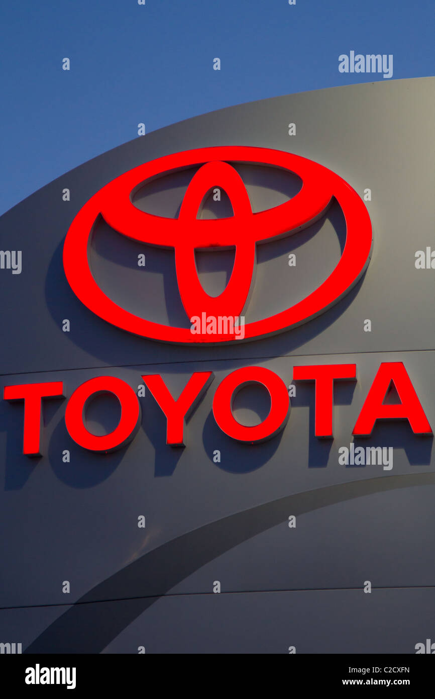 Toyota logo neon sign Stock Photo