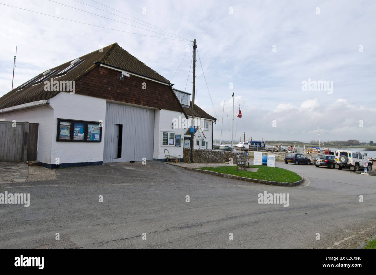 Itchenor Harbour Office, Chichester harbour slipway West Sussex, Uk Stock Photo