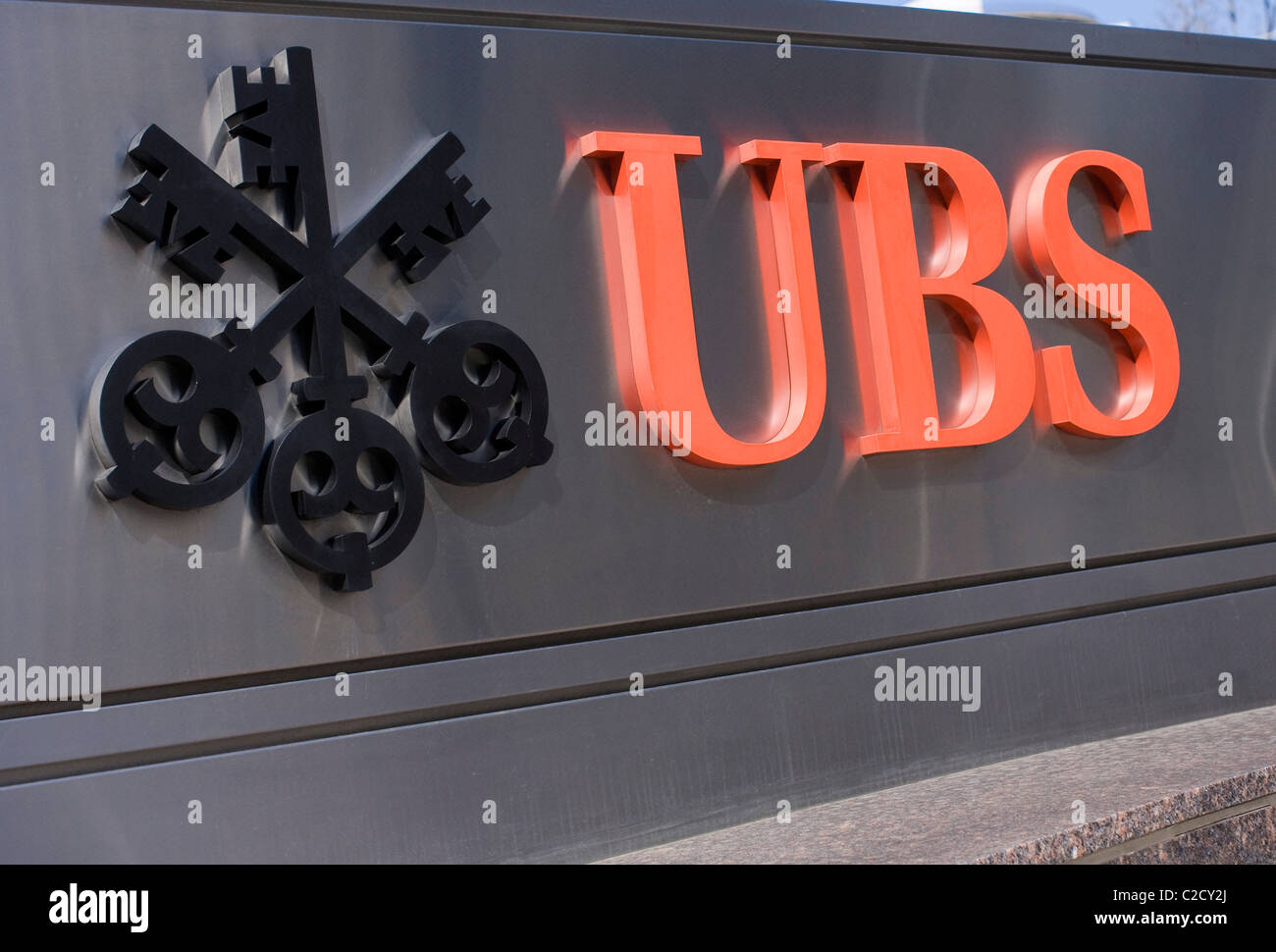 A UBS Bank office building.  Stock Photo