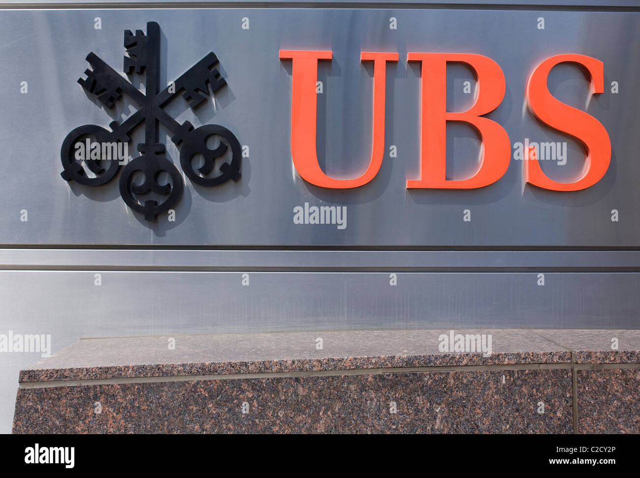 A UBS Bank office building.  Stock Photo