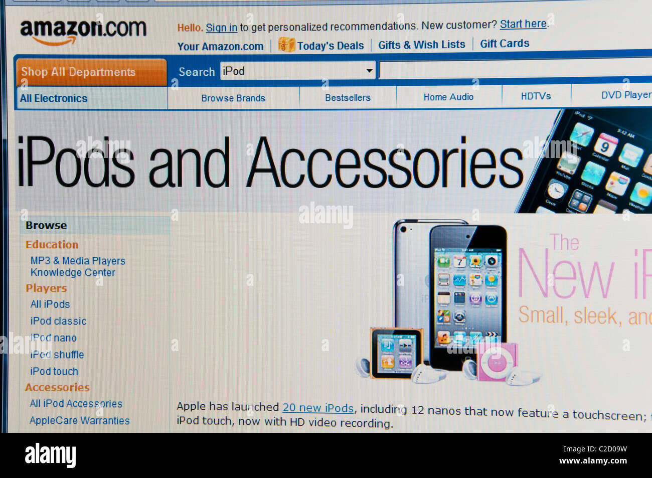 Amazon website screenshot Stock Photo - Alamy