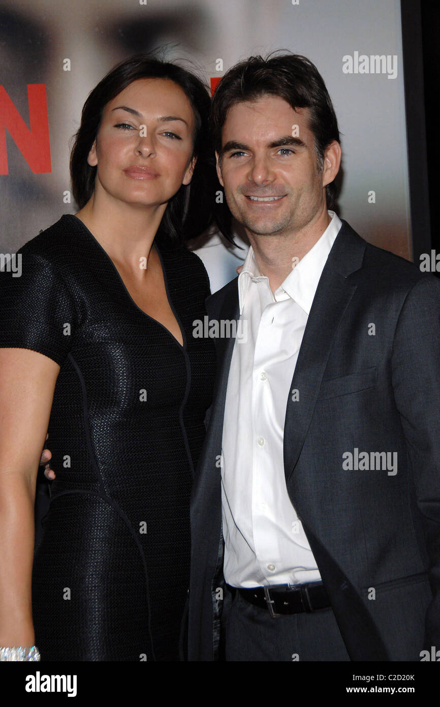 Jeff Gordon with wife Ingrid Vandebosch New York Premiere of 'Michael Clayton' at Ziegfield Theatre New York City, USA - Stock Photo