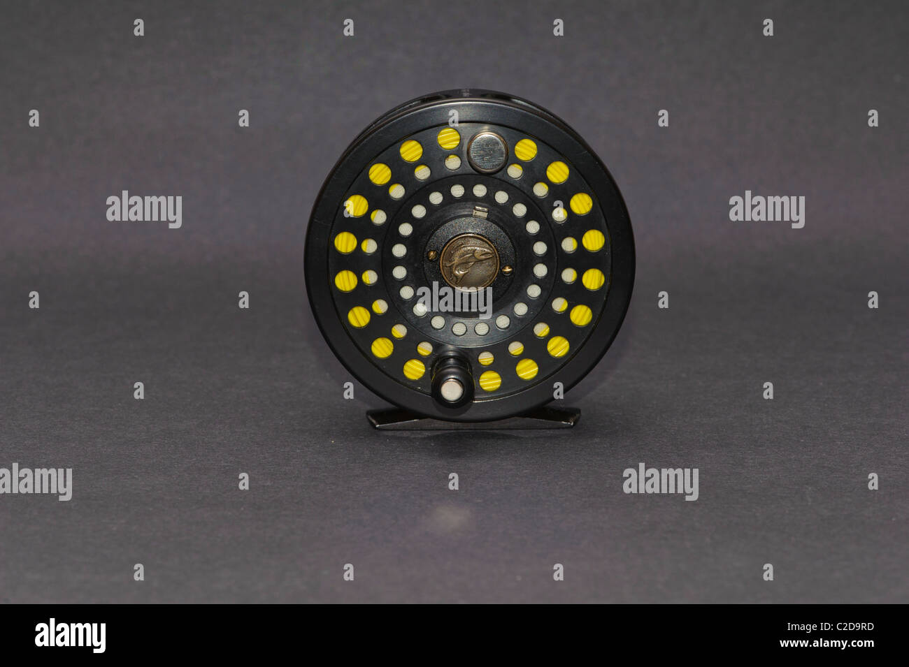 STH lever drag fly reel Stock Photo - Alamy