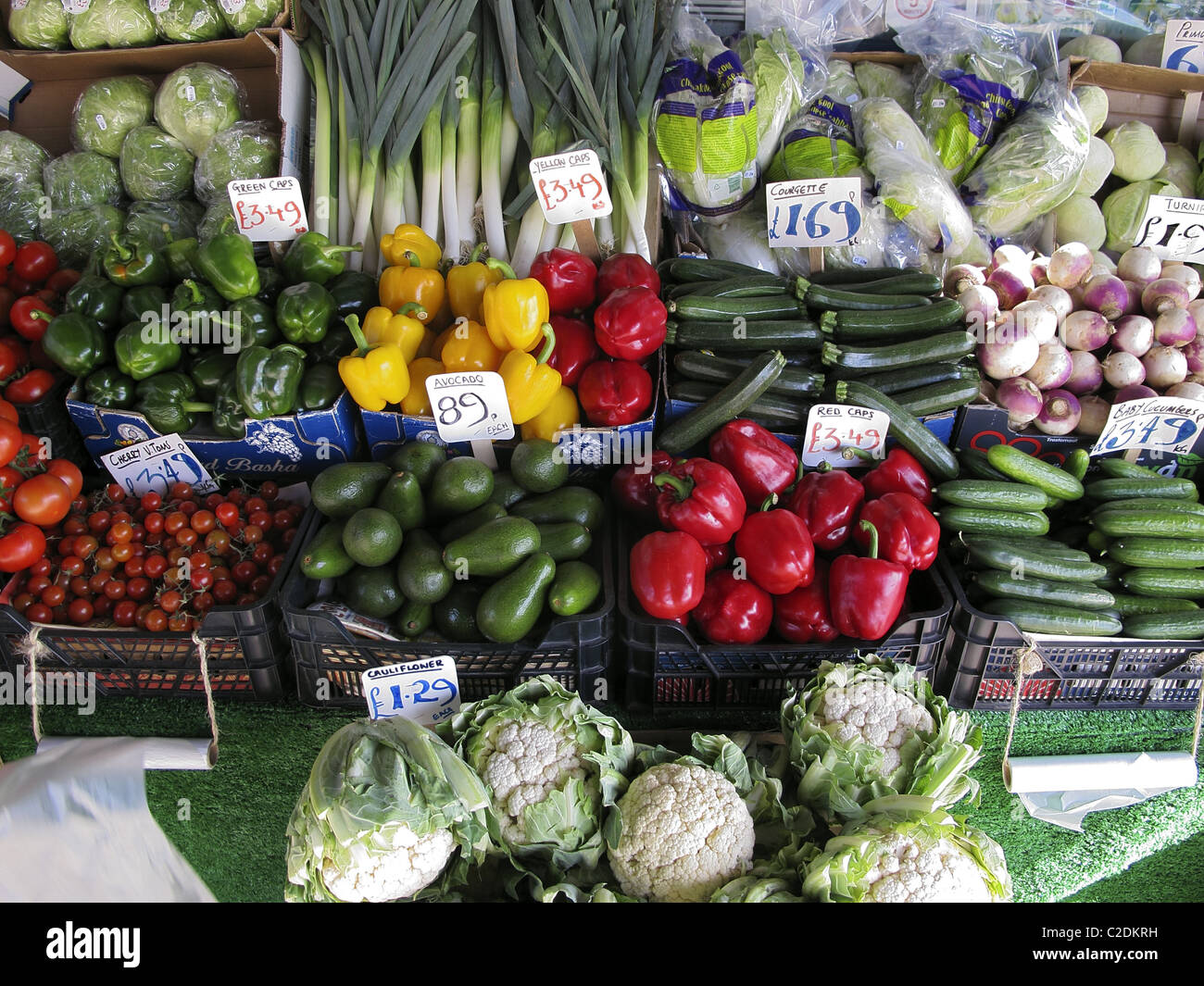Vegetable stall. Stock Photo