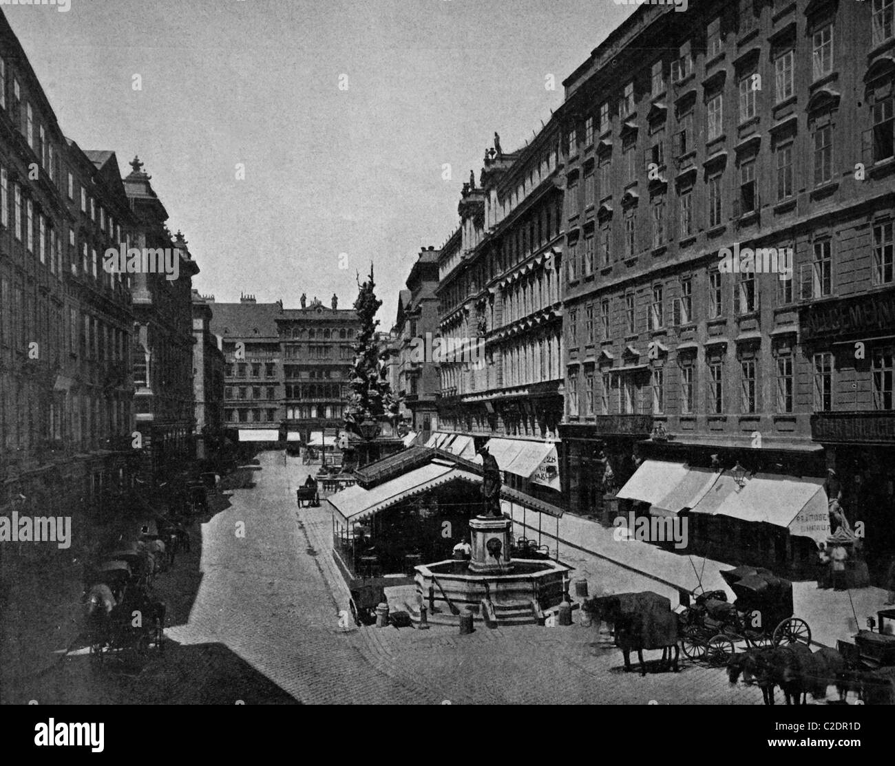 One of the first autotype prints, Graben street, historic photograph, 1884, Vienna, Austria, Europe Stock Photo