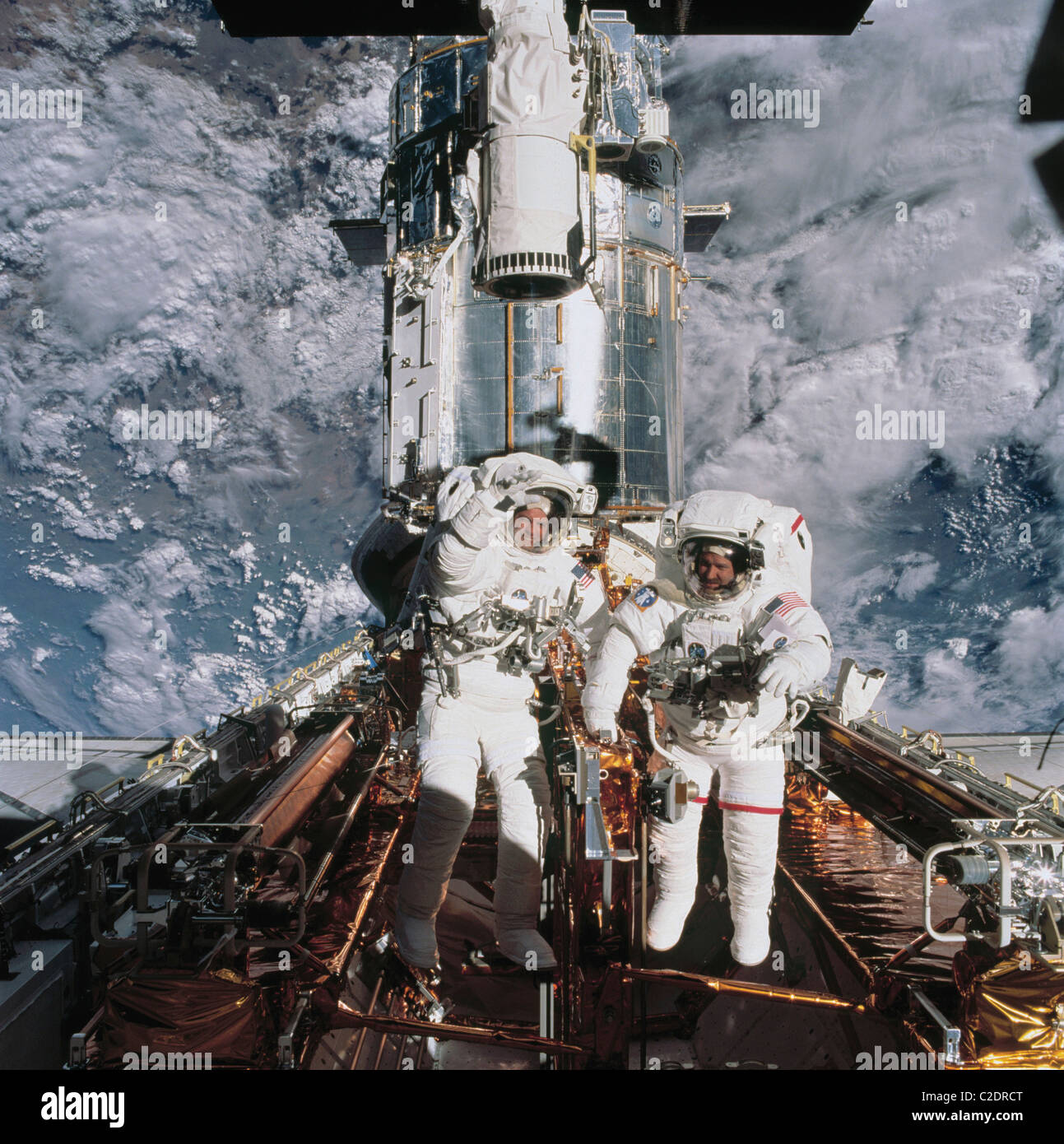Astronauts John M. Grunsfeld and Richard Linnehan Stock Photo