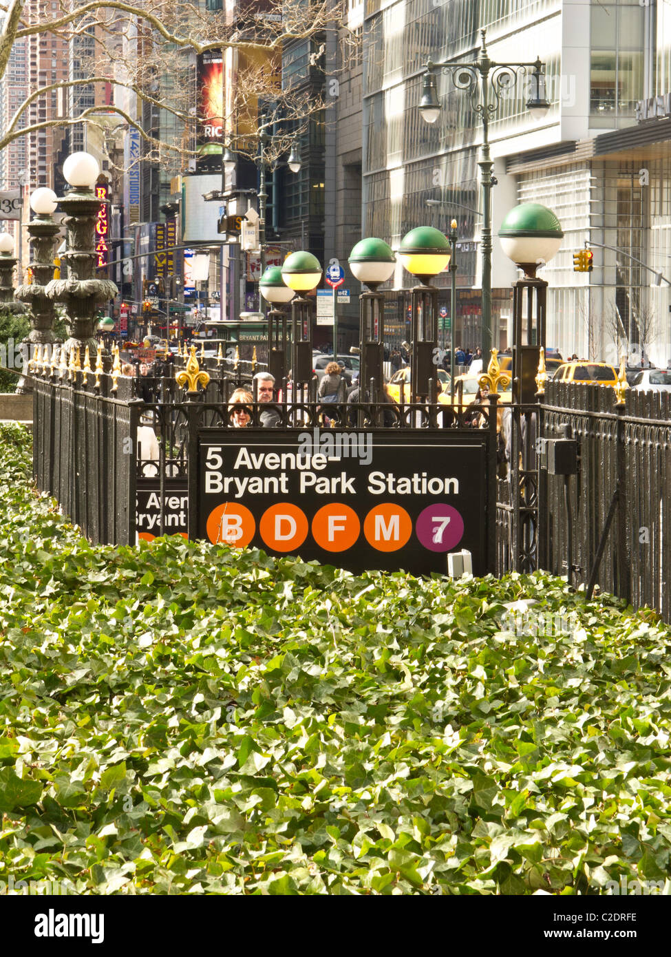 Subway Station, Bryant Park and Fifth Avenue, NYC Stock Photo
