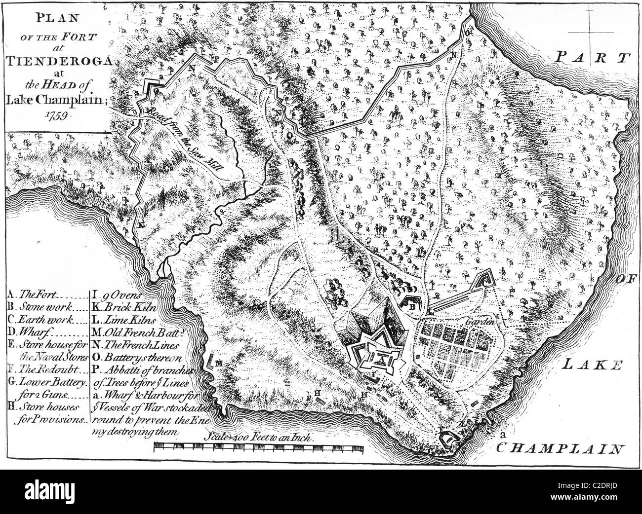 RCIN 731067.ak - Map of Fort Carillon, 1758 (Fort Ticonderoga