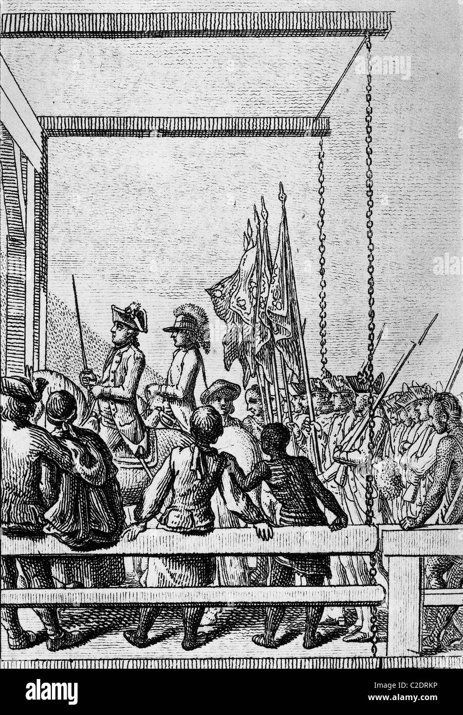 Hessian troops captured at Trenton Stock Photo