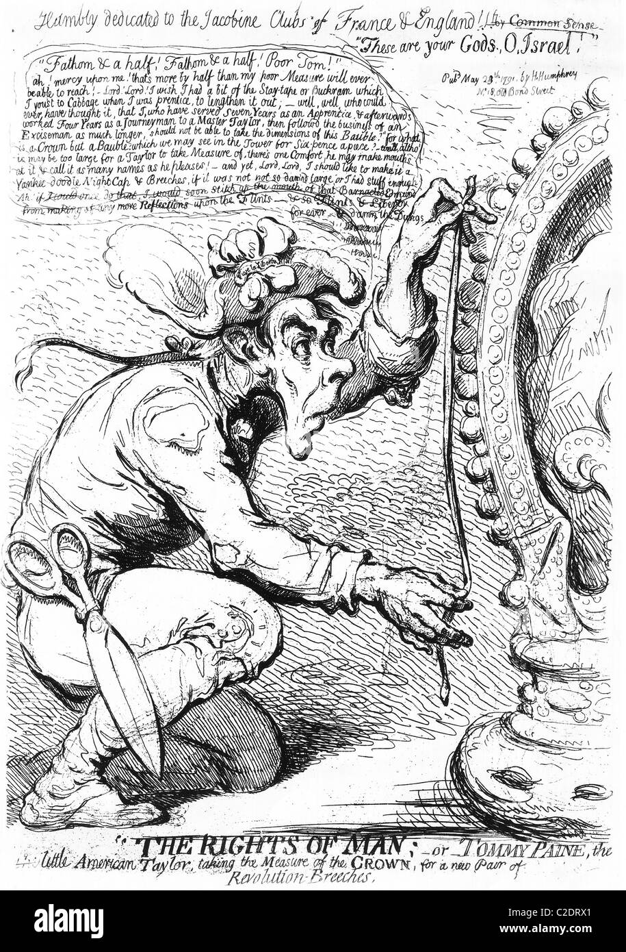 Cartoon of Paine's role in the French Revolution Stock Photo