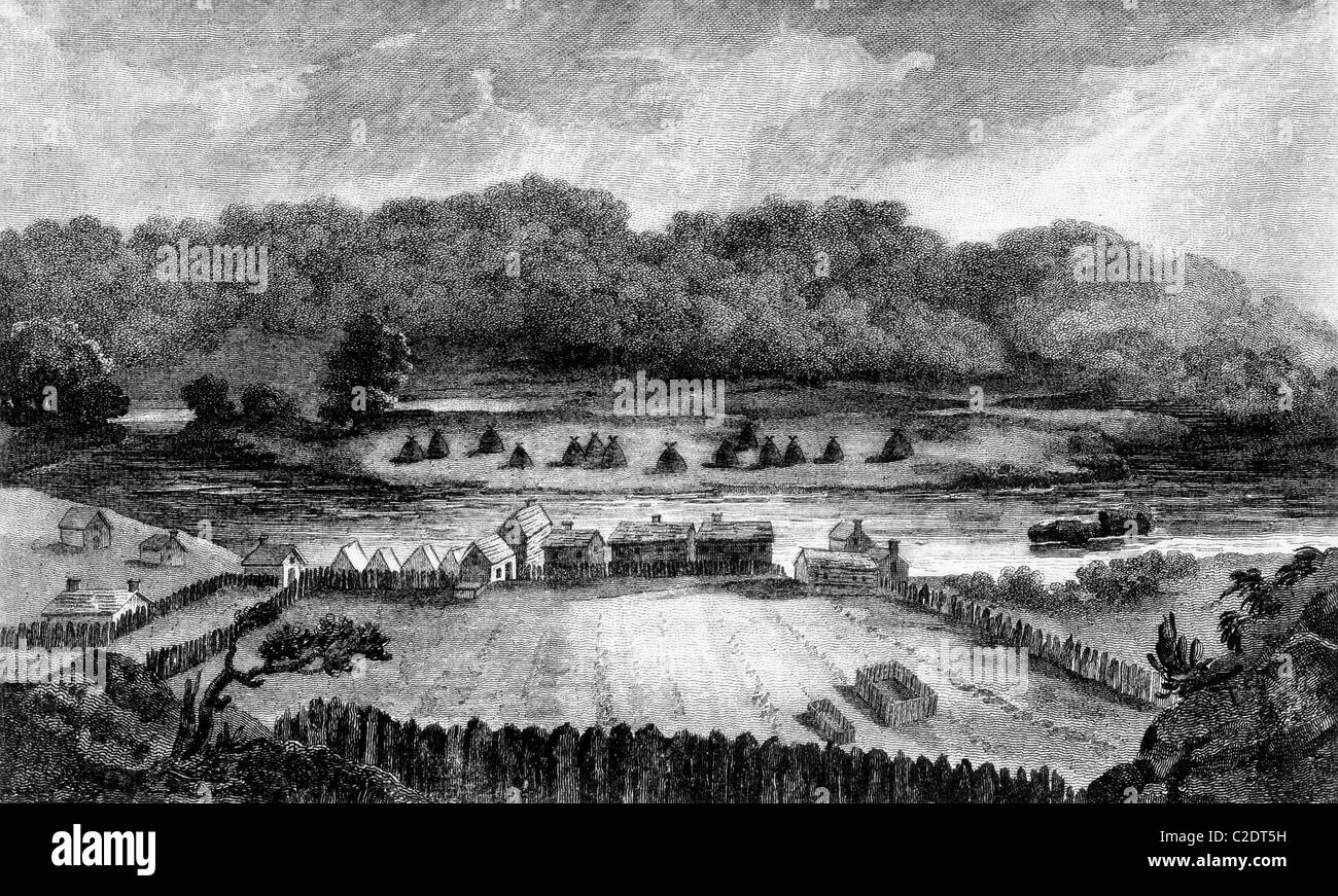 American architecture of 19th century Black and White Stock Photos