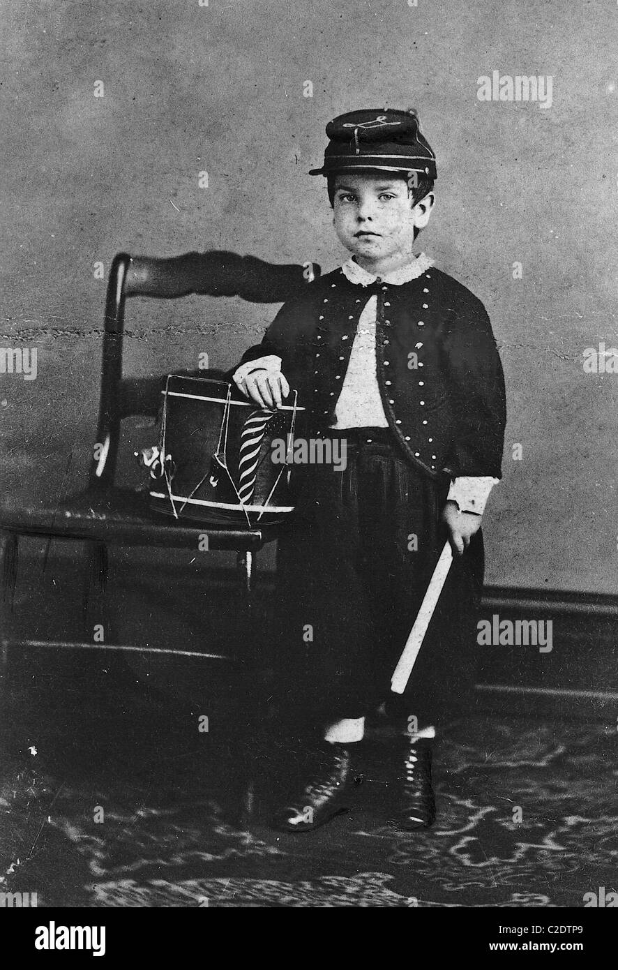 Boy in uniform of the Union Army Stock Photo