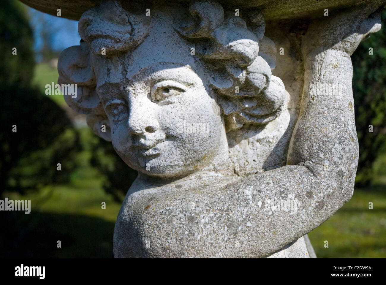 Statue of cherub near Ullswater, Lake District, Cumbria Stock Photo