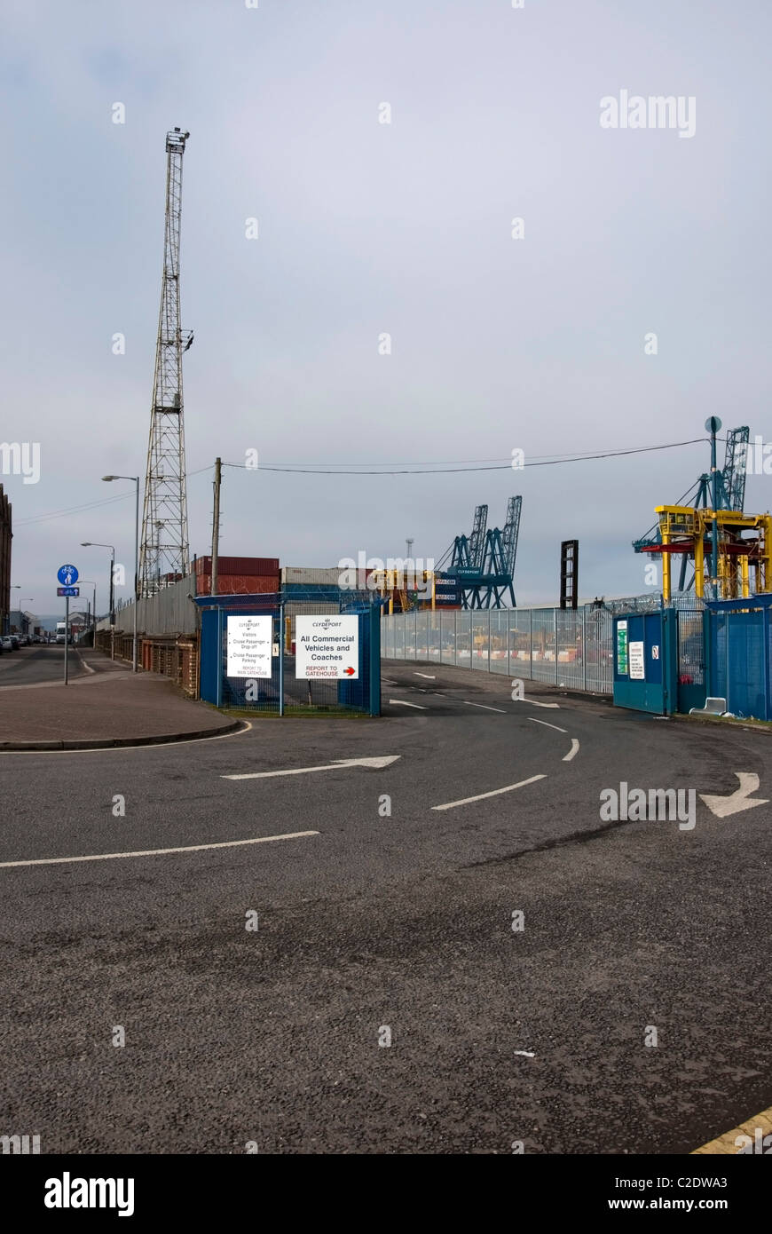 Clydeport Container Terminal Clarence Street Greenock Scotland UK United Kingdom Stock Photo