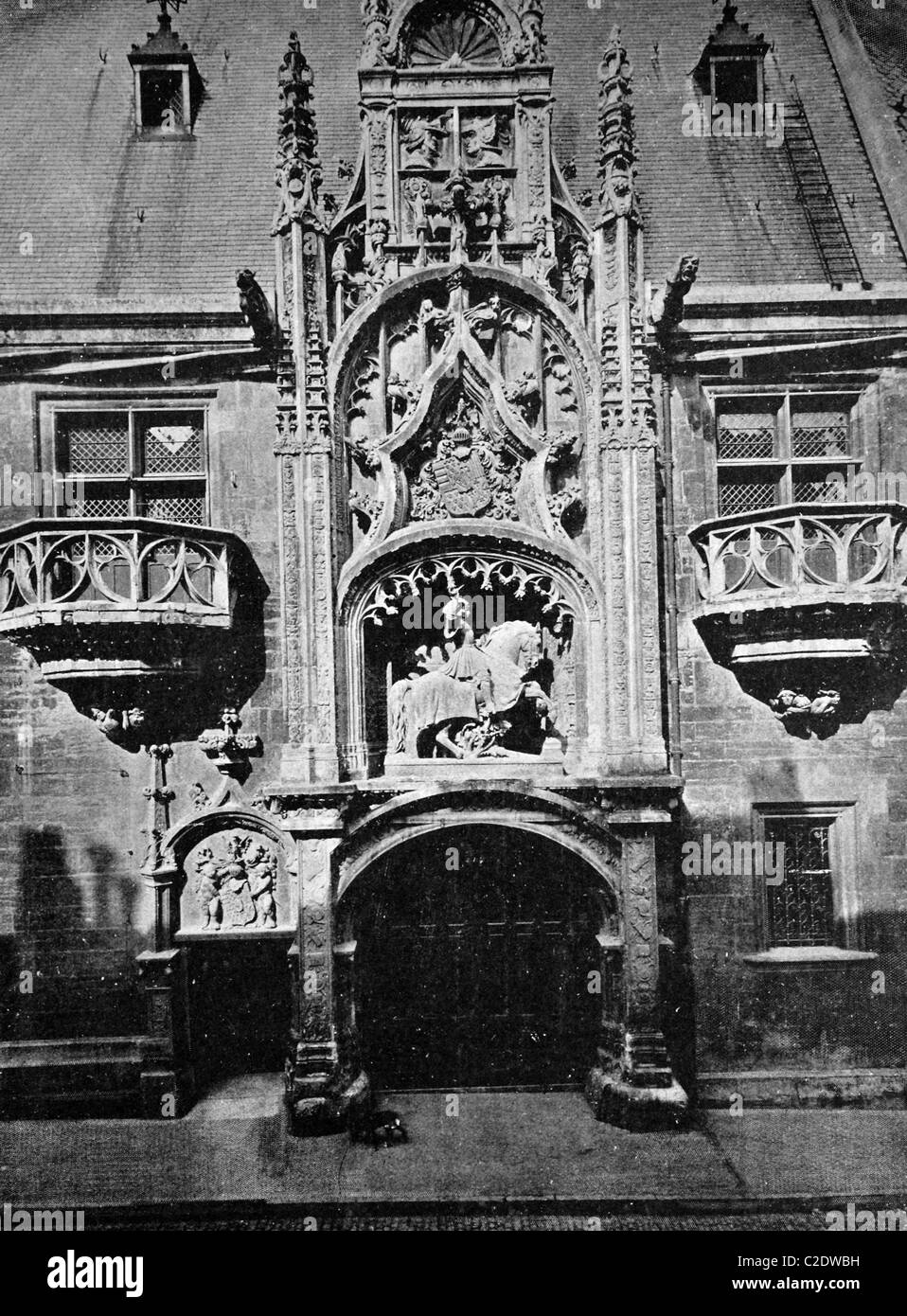 One of the first autotype prints, Porte du Palais Ducal gate, historic photograph, 1884, Nancy, France, Europe Stock Photo