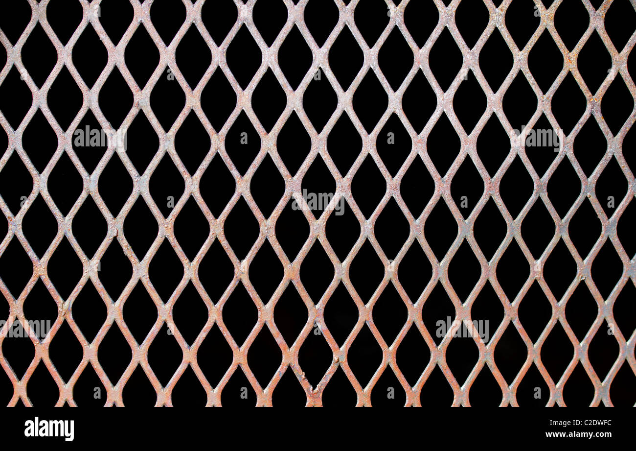 Rusty steel mesh Stock Photo