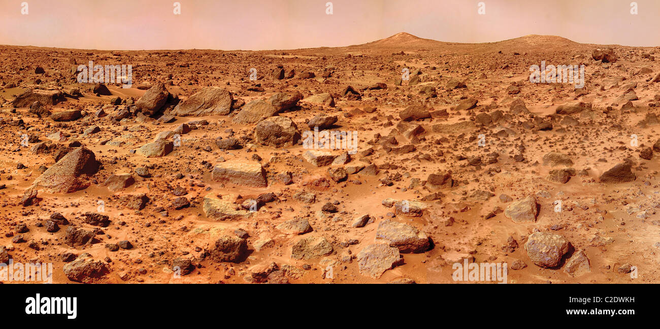 Twin Peaks on Mars Stock Photo
