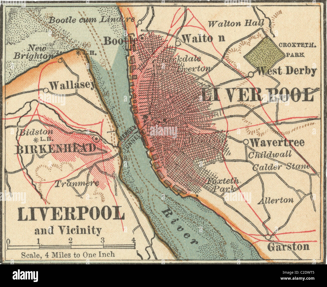 Map of Liverpool Stock Photo