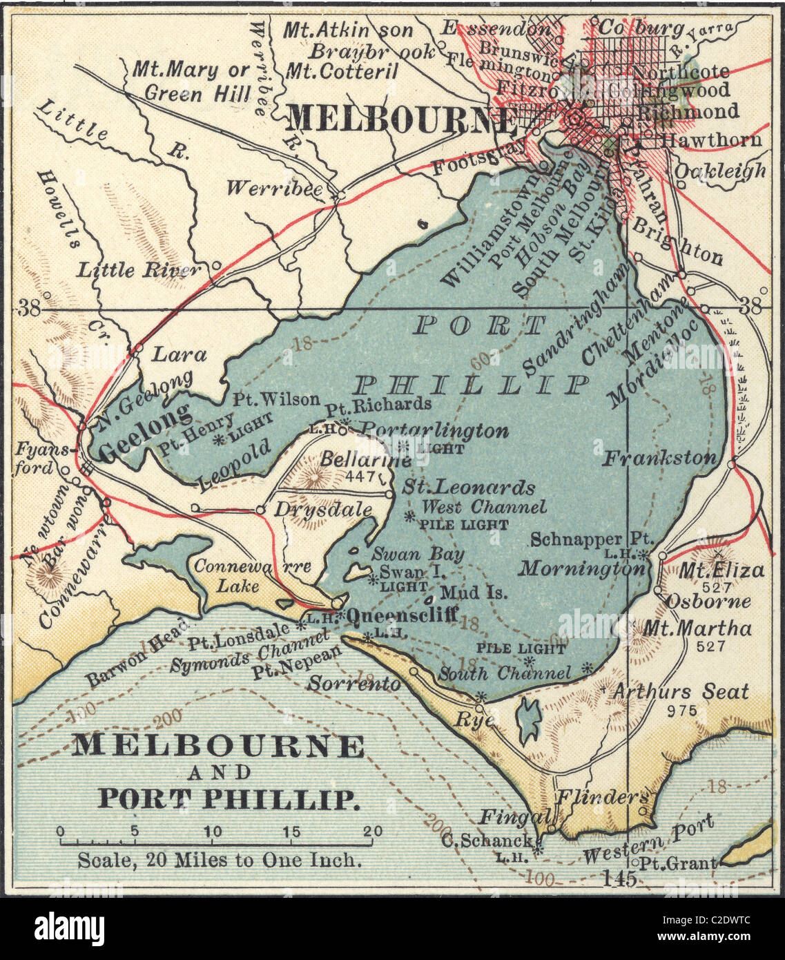 Map of Melbourne Stock Photo