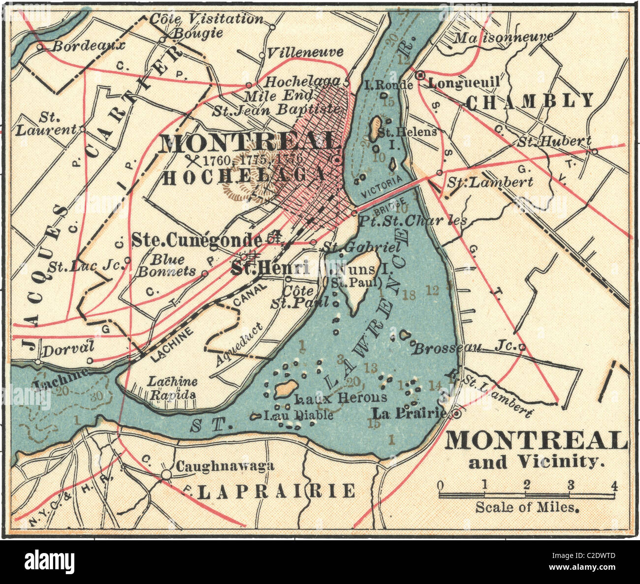 Map of Montreal Stock Photo