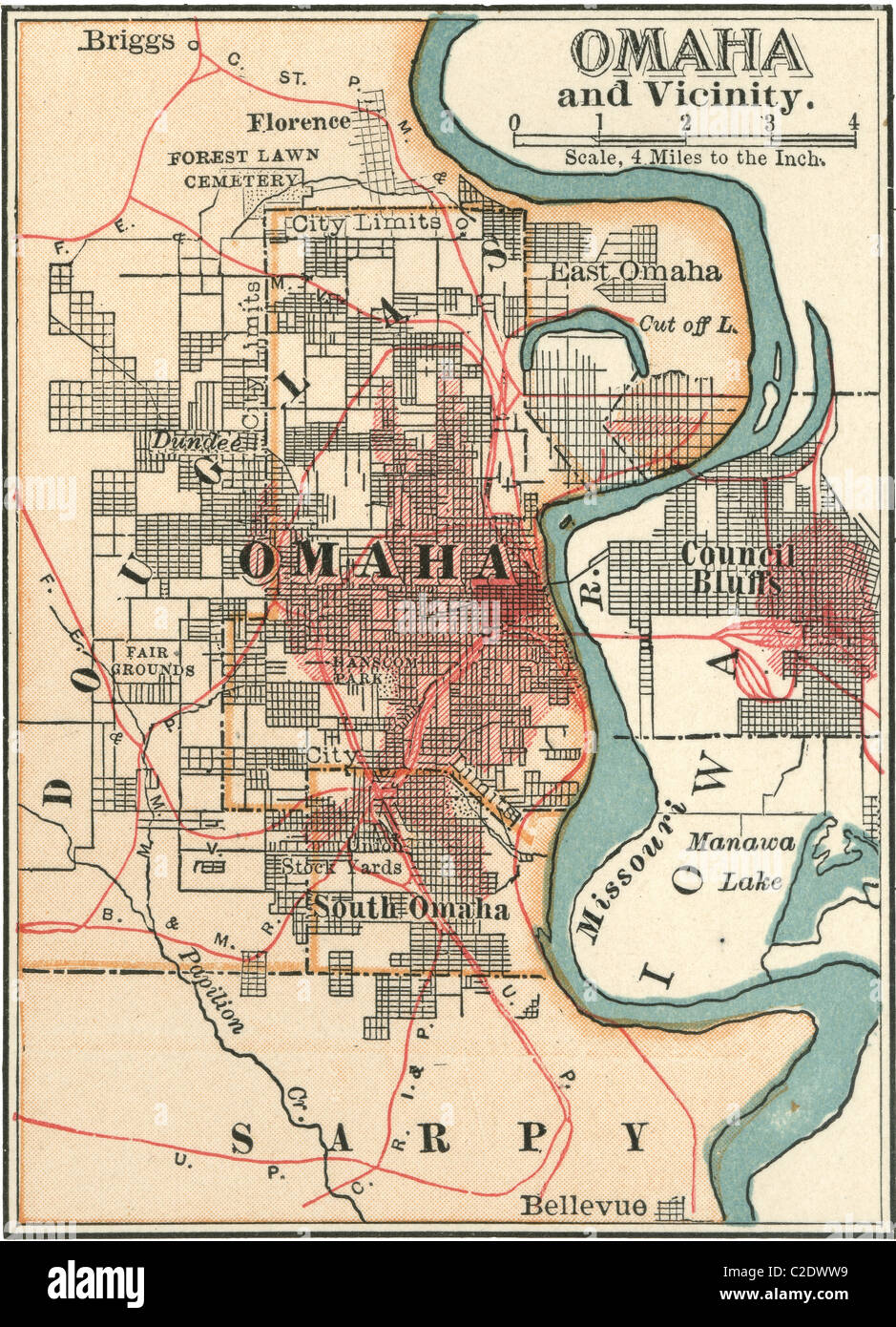 Hundred Block Map Omaha Bellevue Nebraska High Resolution Stock Photography And Images - Alamy