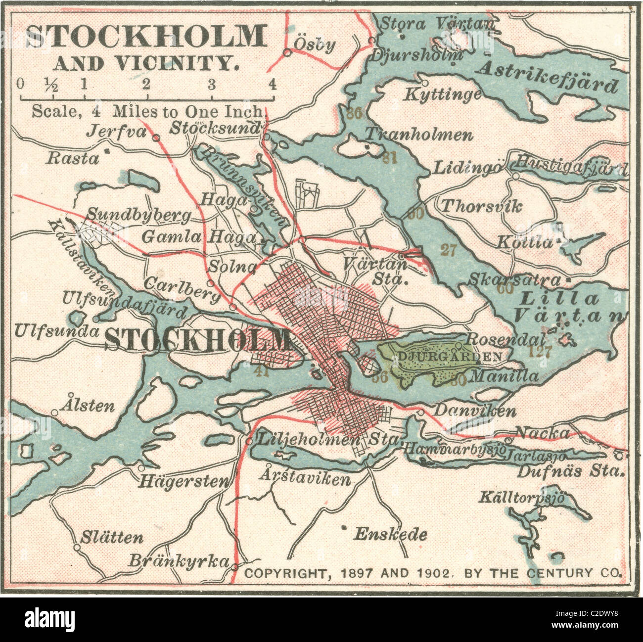Map of Stockholm Stock Photo