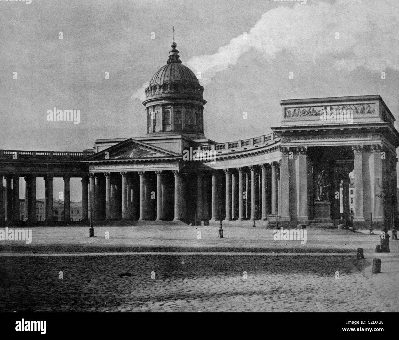 One of the first autotypes of the Cathedral of St. Petersburg, Russia, historical photograph, 1884 Stock Photo