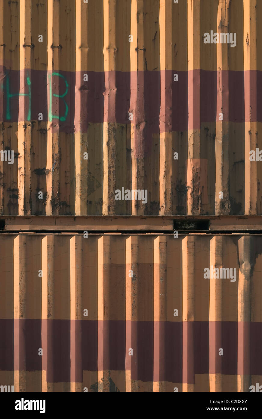 Metal Transport Container as Symbol of Business and Commerce Stock Photo