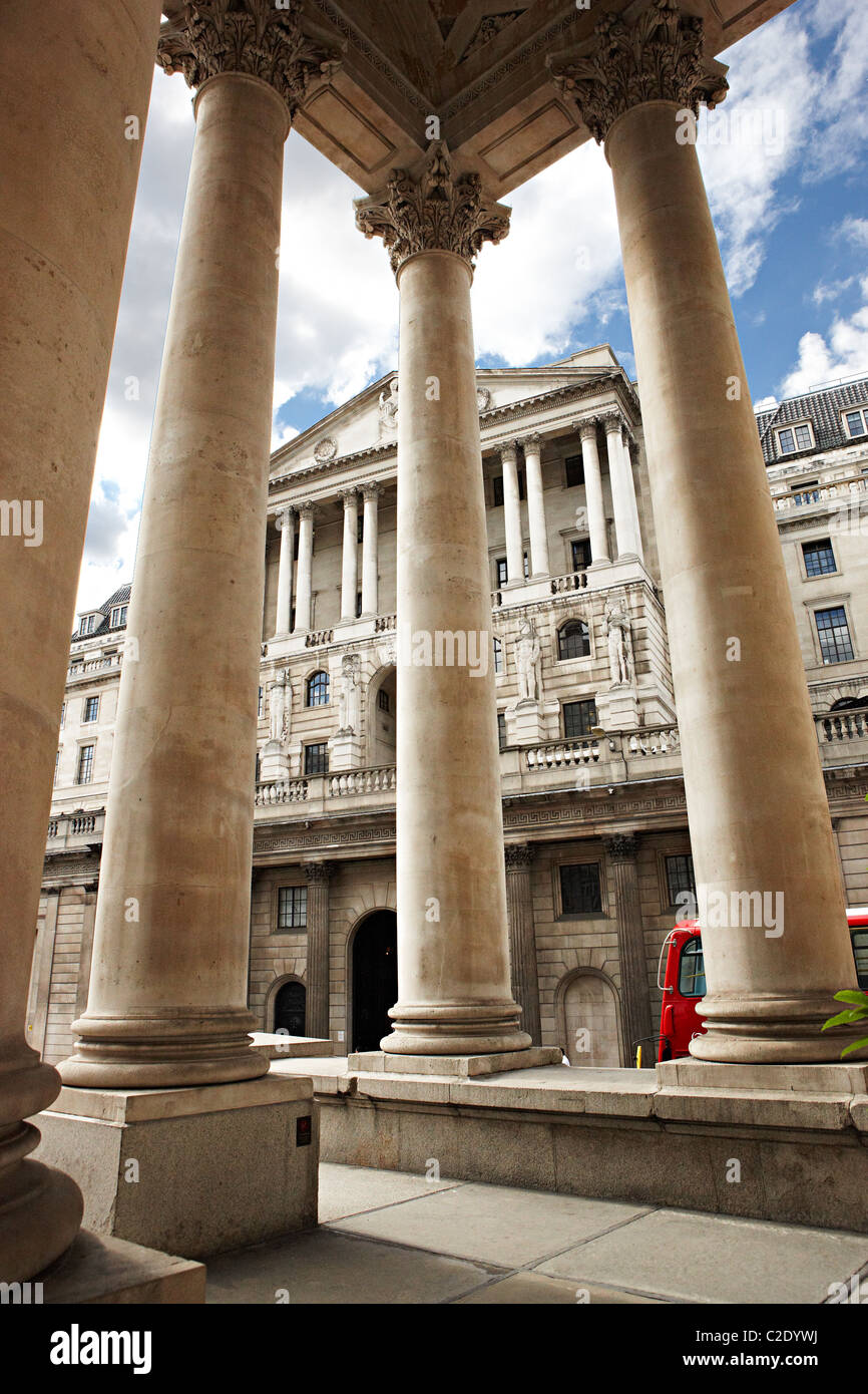 Bank of England view through royal exchange Stock Photo