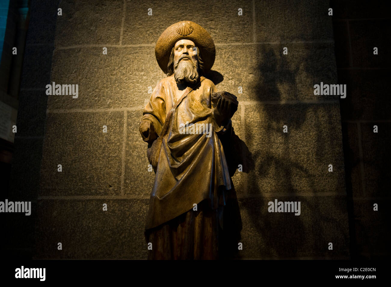 St James statue. Notre Dame Cathedral in Puy en Velay. Auvergne region