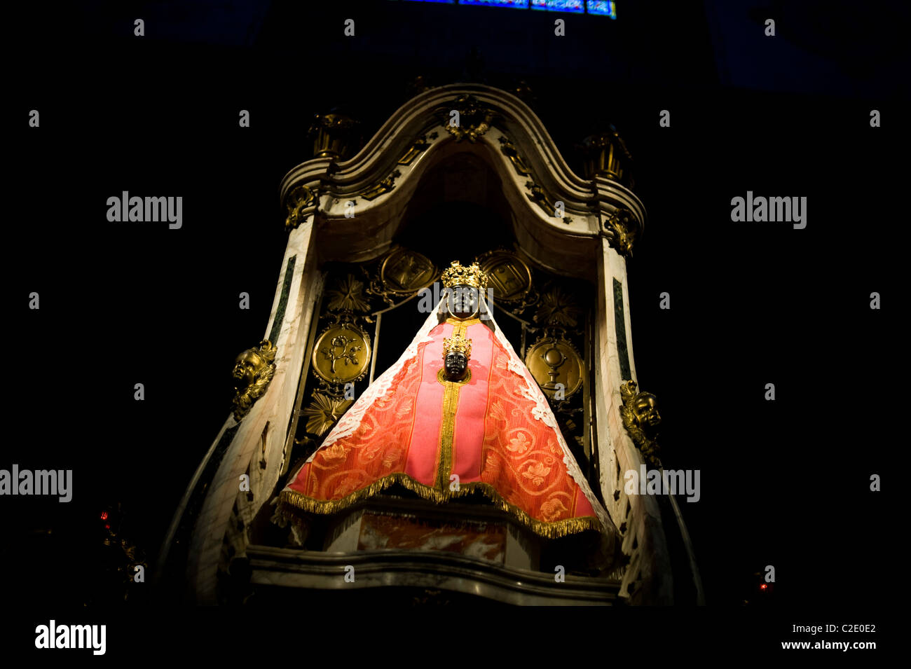 Black Virgin. Notre Dame Cathedral in Puy en Velay. Auvergne region, France. Stock Photo