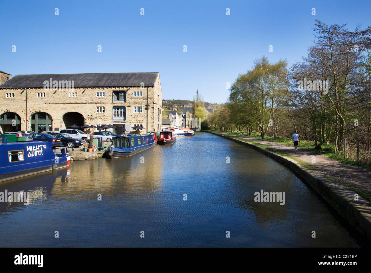 Canal Wharf Sowerby Bridge West Yorkshire England Stock Photo Alamy