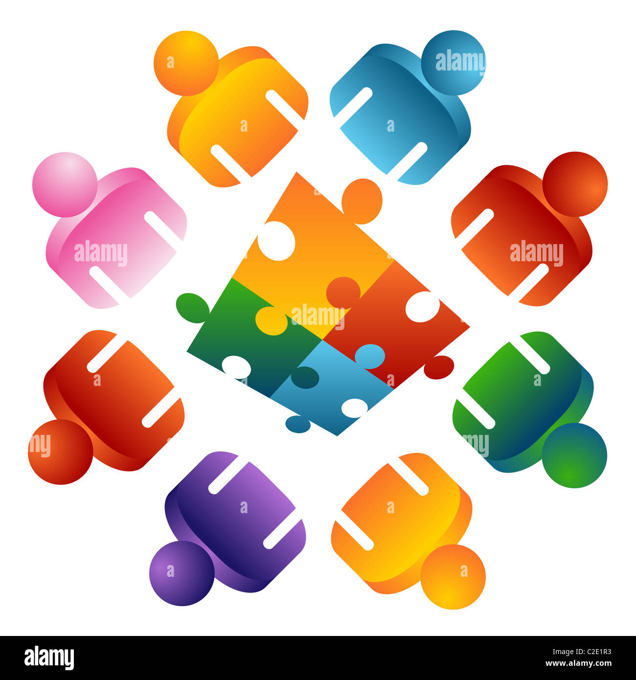 An image of a puzzle solving team people Stock Photo Alamy