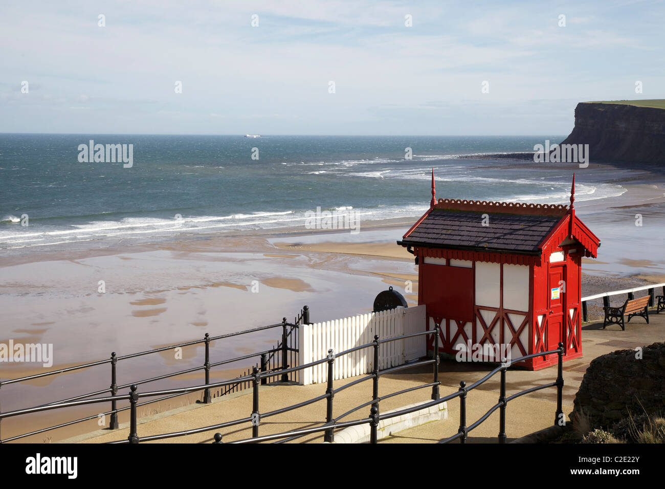 Saltburn by sea upper cliff railway booking office Stock Photo Alamy