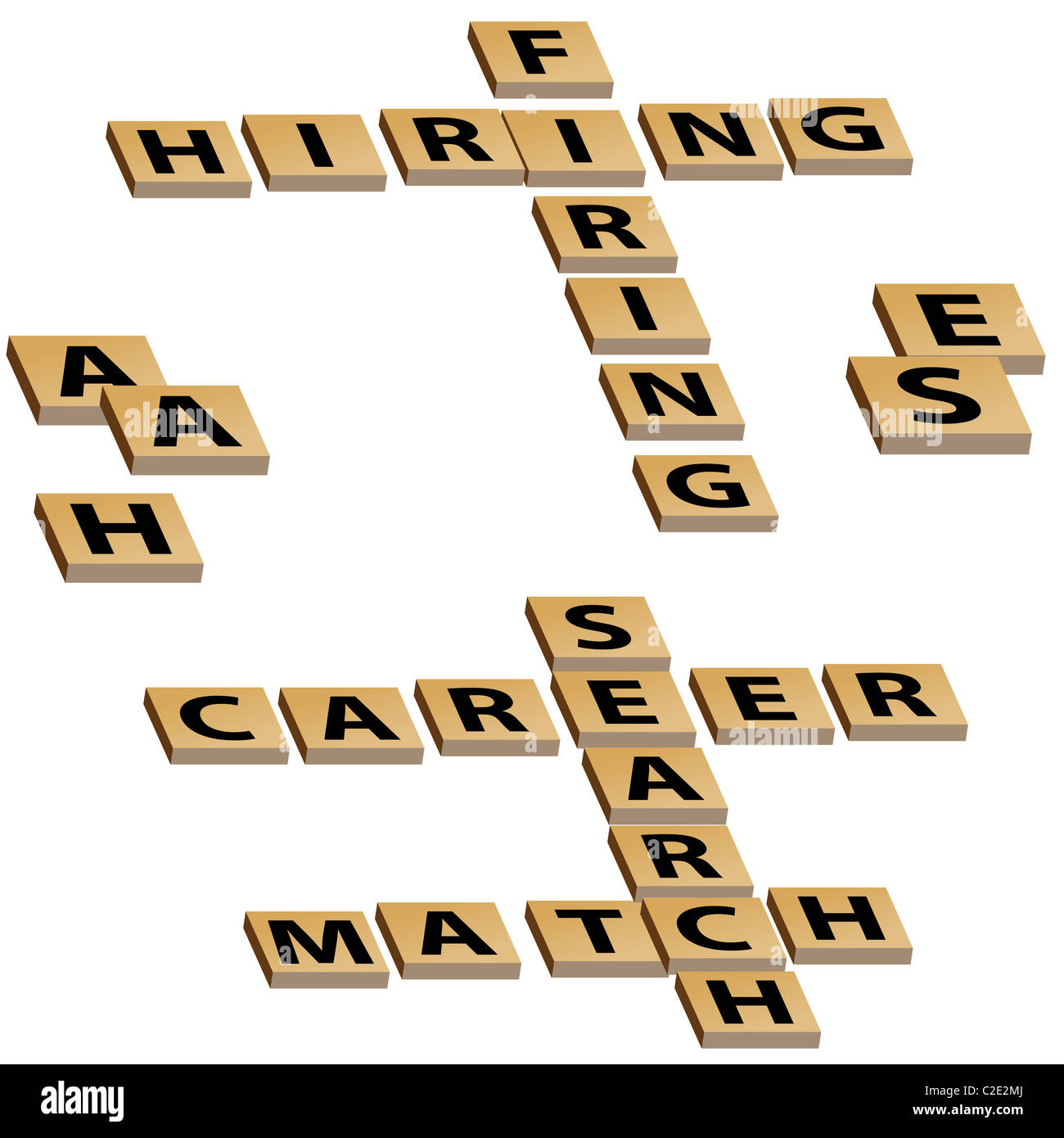 Crossword letters hiring firing and career search match Stock Photo Alamy