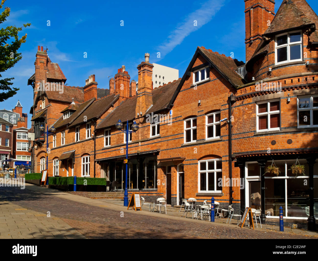 Row of houses and a bar restaurant on Castle Gate in Nottingham City Centre England UK Stock Photo