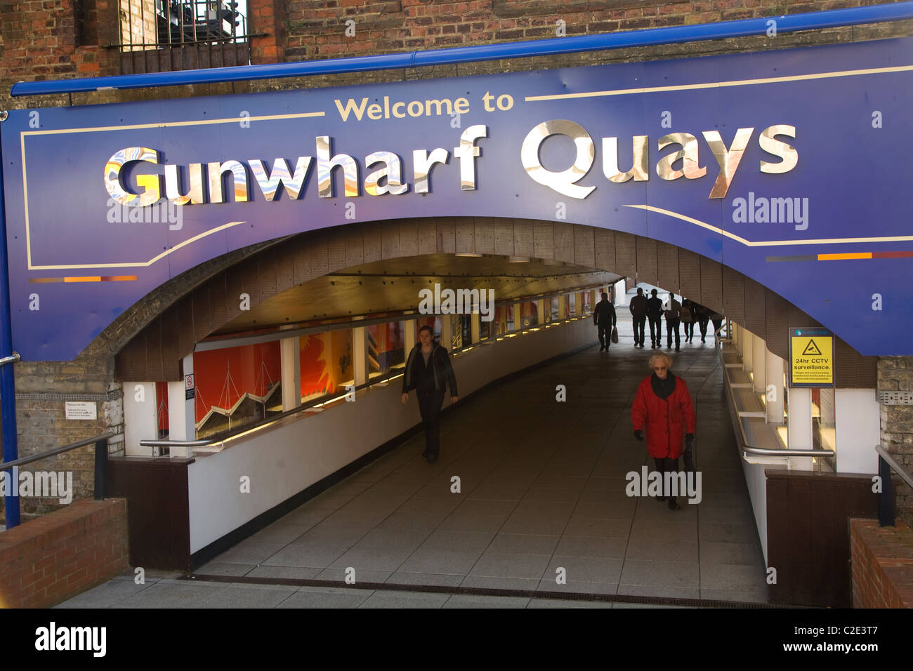 Tunnel entrance Gunwharf Quays Portsmouth Hampshire England Stock Photo