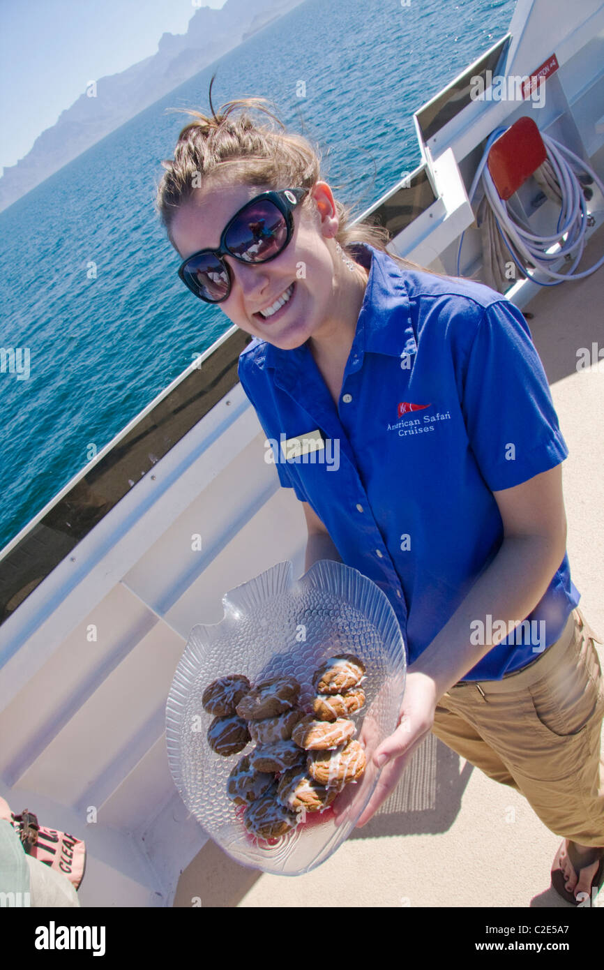 Safari Quest hotel manager, Sarah Weyerts, delivers fresh baked cookies