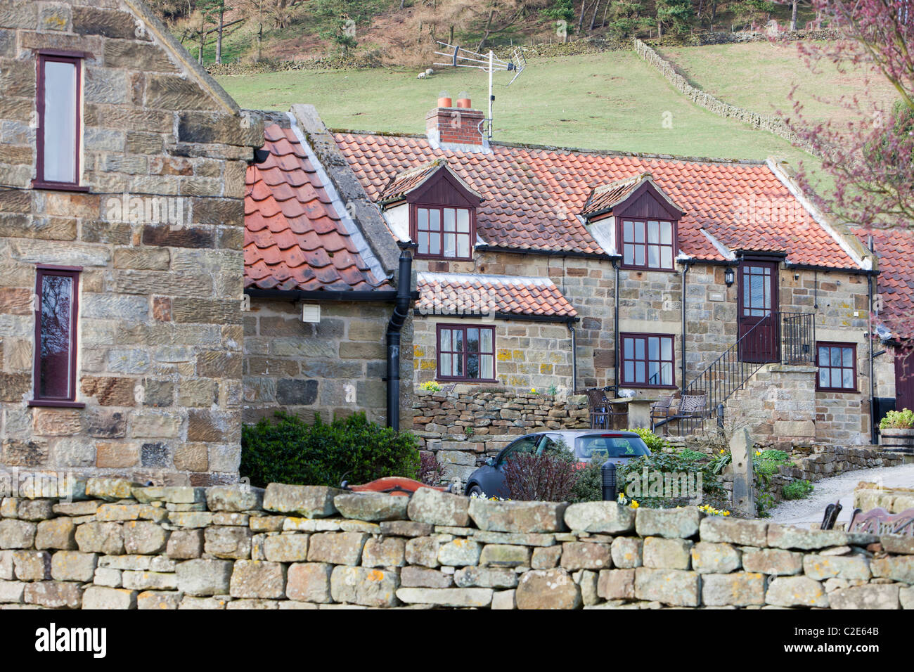 The HPB property of Bell End Farm in Rosedale, North York Moors. Stock Photo