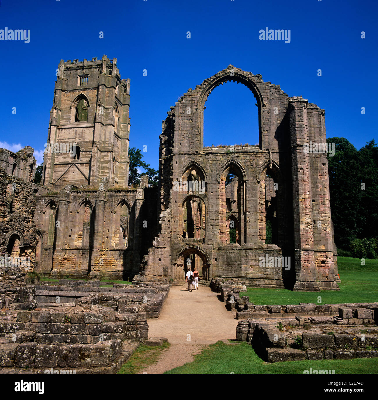 Fountains Abbey North Yorkshire England Stock Photo Alamy