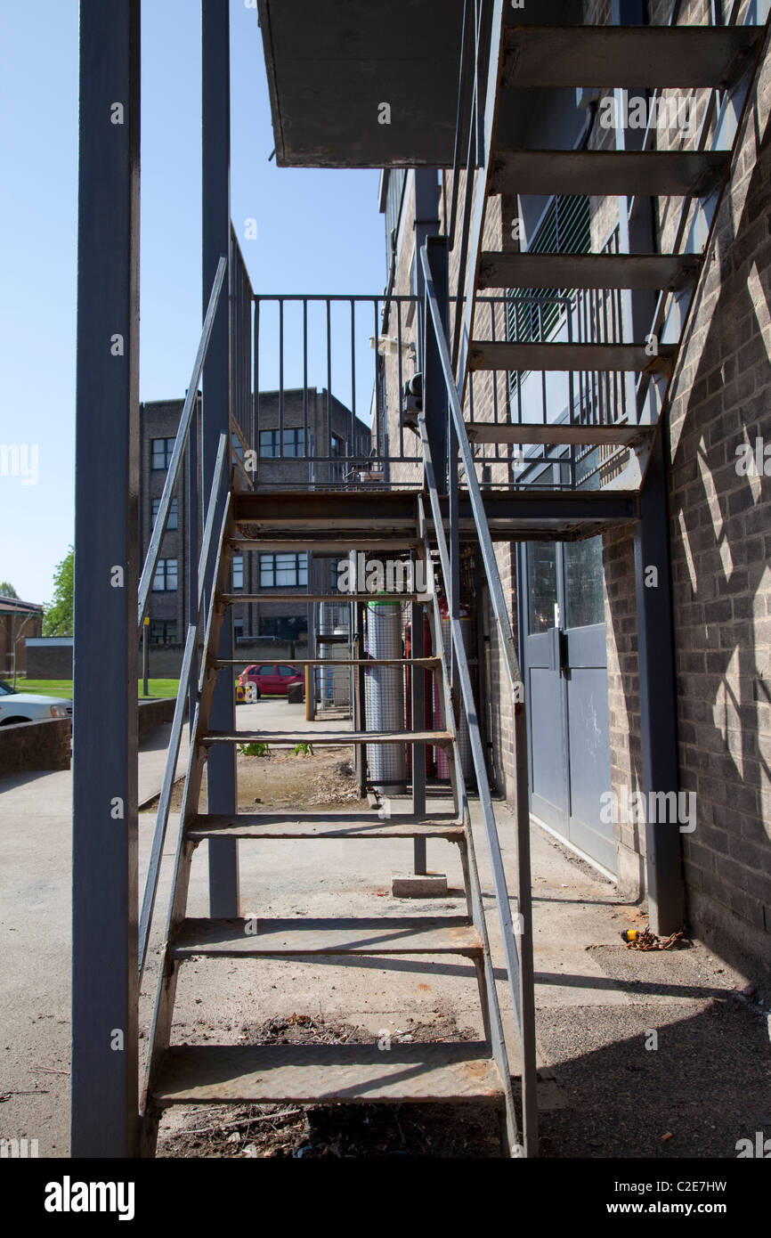 A metal fire exit England UK Stock Photo