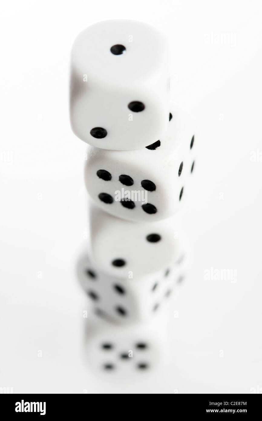 White dices. Stock Photo