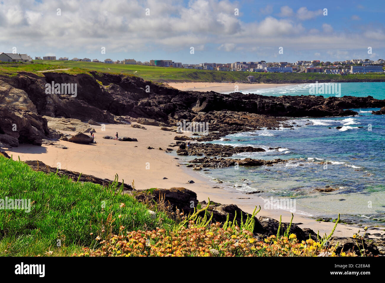 Little Fistral beach, Newquay Cornwall Stock Photo