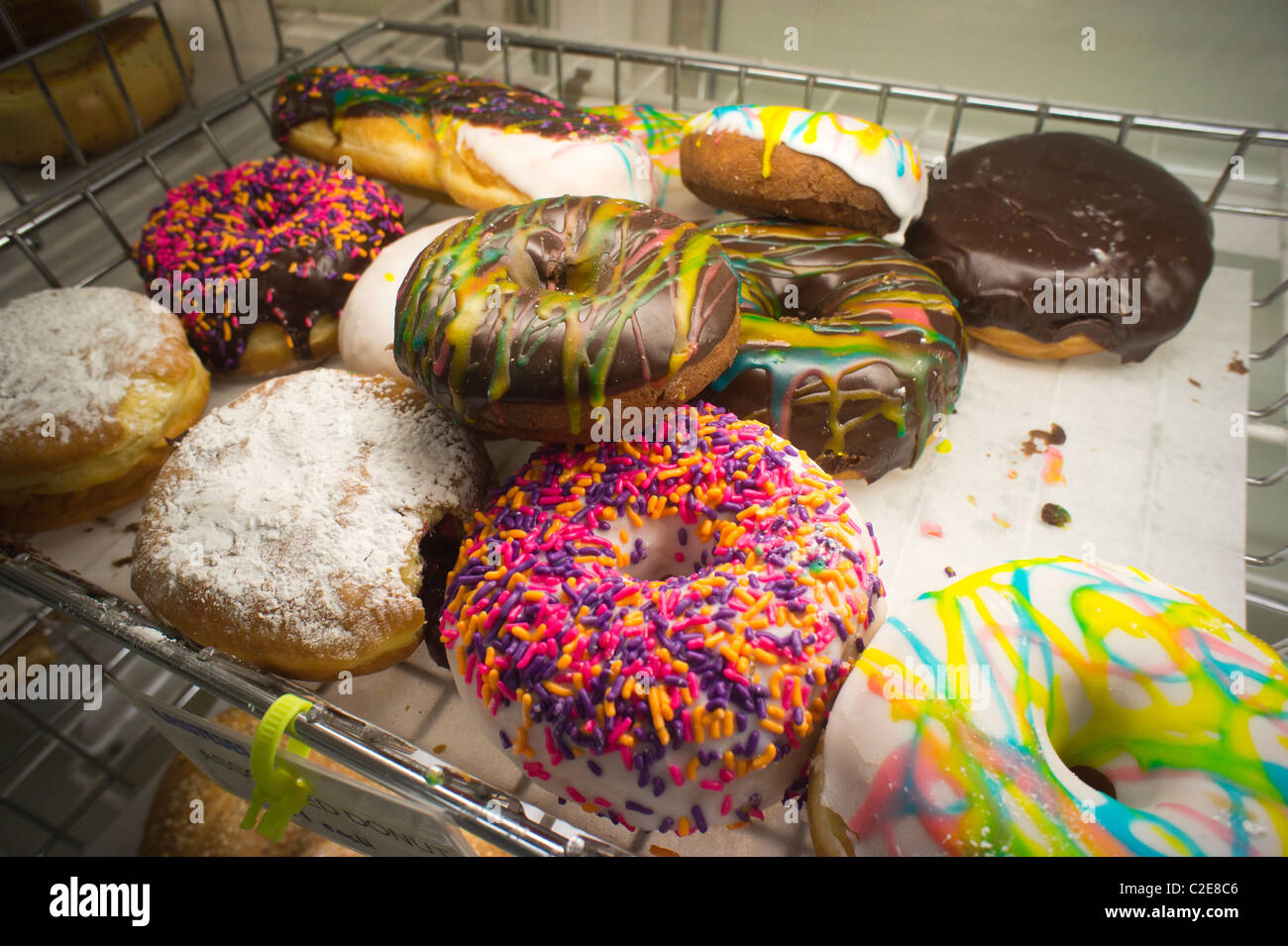 Assorted donuts are seen in a supermarket bakery department in New York on Thursday, April 7