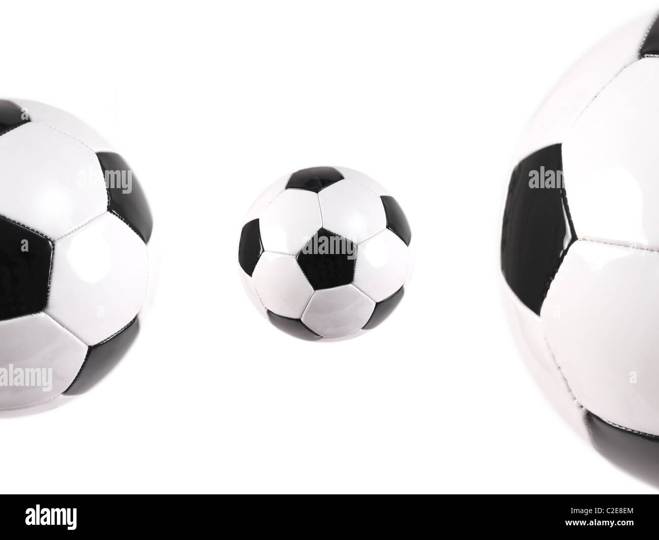 Soccer balls isolated against a white background Stock Photo - Alamy