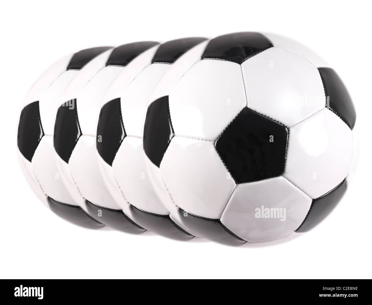 Soccer balls isolated against a white background Stock Photo - Alamy