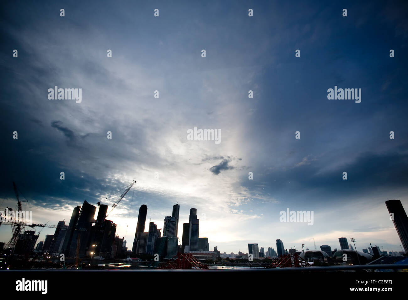 Singapore skyline dark clouds hi-res stock photography and images - Alamy