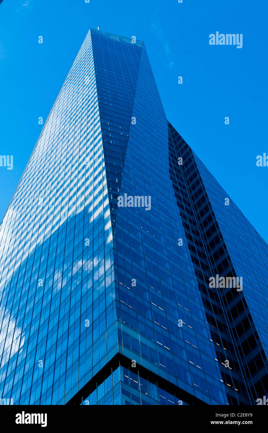 Blue glass Bank of America Tower building Stock Photo